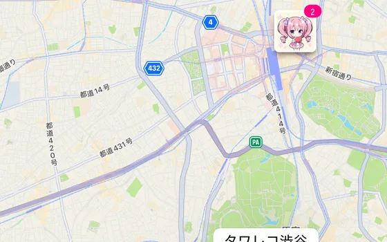 行った会場に写真のピンが立った地図